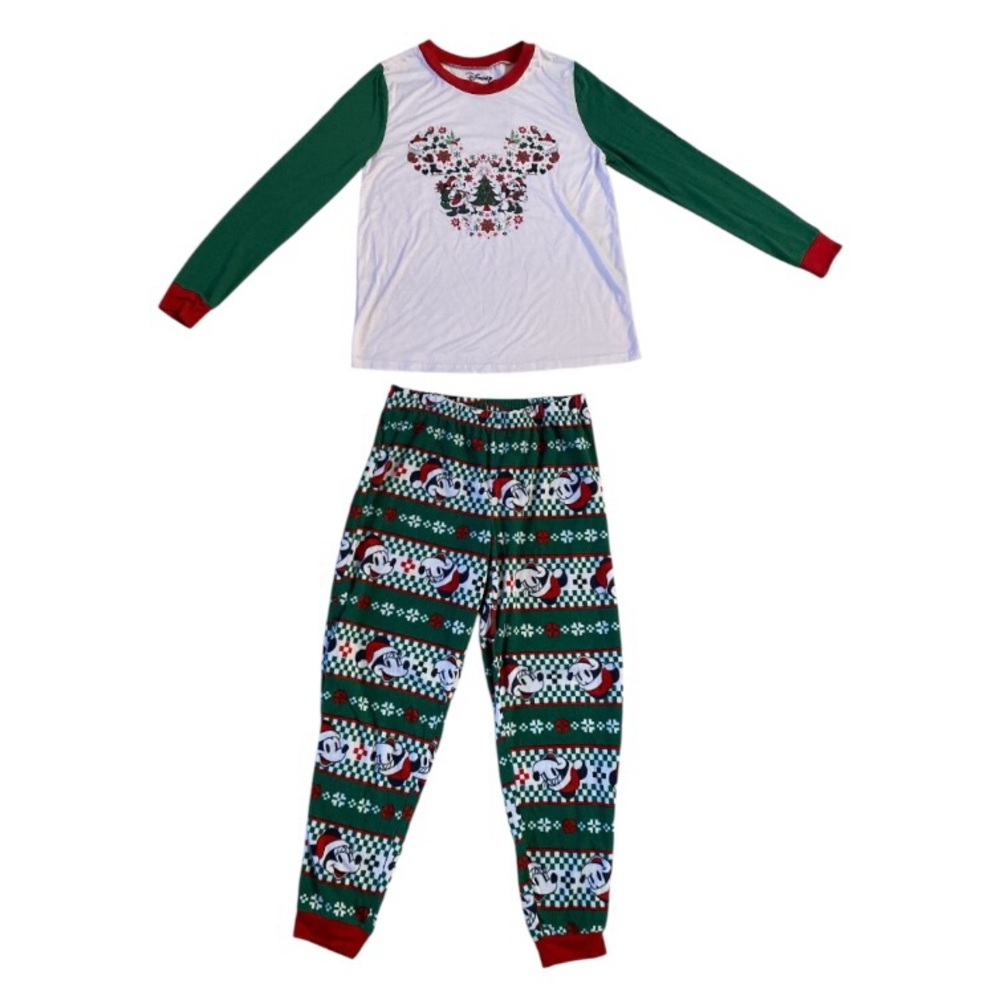 Disney Christmas Winter Mickey Fleece Pajamas Set Kids Size Small